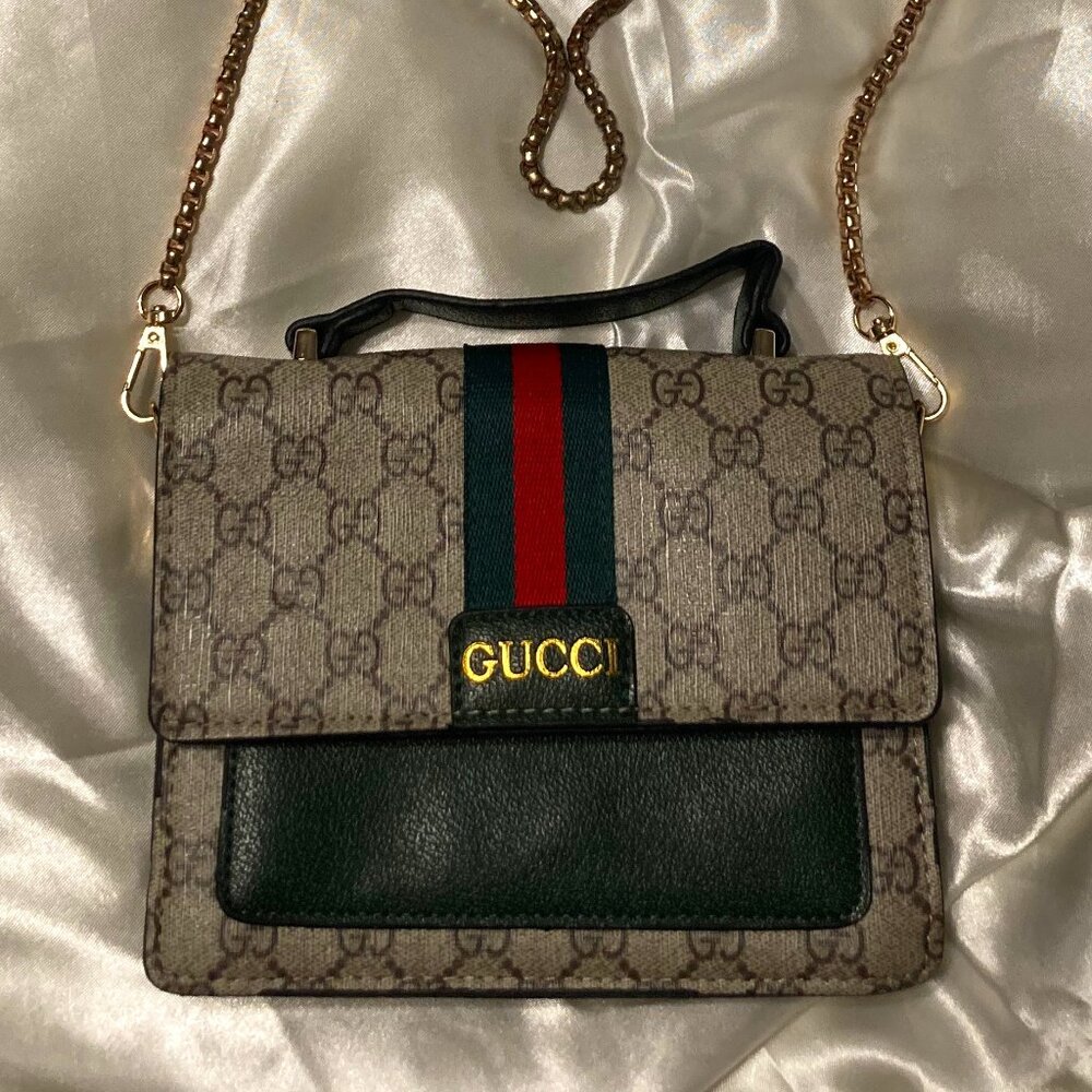 Beige Gucci Contrallato Crossbody Bag